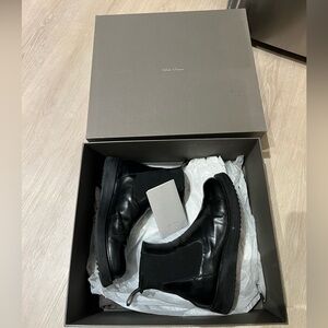 Rick Owens Unisex Black Leather Combat Boots